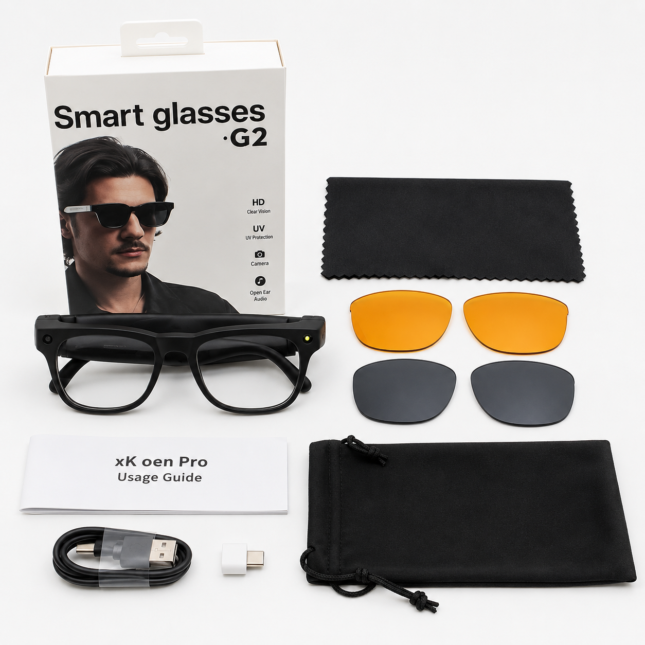 AI Smart Glasses With Real-Time Translation & HD Camera